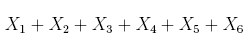 Equation adds six different values of X together